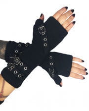 Gloves Bondage Black Wool