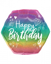 Happy Birthday Holographic Glitter Foil Balloon