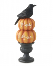 Happy Halloween Pumpkins With Crow & Urn 22cm 