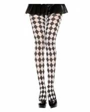 Harlequin Tights Black And White 