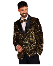Gold Sequin Tailcoat Costume for theme parties | Horror-Shop.com Gold Sequin Tailcoat Costume for theme parties | Horror-Shop.com