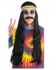 Hippie Wig With Hairband Black 