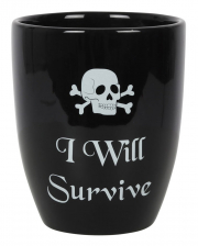 "I Will Survive" Gothic Blumentopf 14cm 