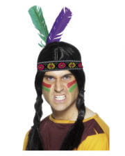 Indianer Stirnband mit 2 Federn 