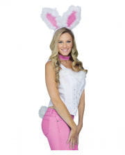 Sexy Bunny Set weiß-rosa 