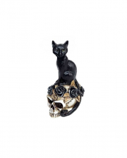 Kätzchen auf Totenschädel Miniatur Figur 5,8cm 