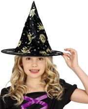 Kinder Hexenhut mit Halloween Motiven 
