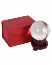 Small Crystal Ball With Wooden Stand 10cm Ø 