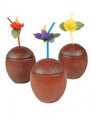 Coconut cocktail cup with lid 
