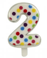 Confetti Number Candle No. 2 (6,5cm) 