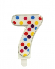 Confetti Number Candle No. 7 (6,5cm) 