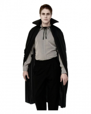 Long Black Cape With Collar 