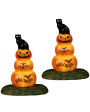 Lemax Spooky Town - Cat And Pumpkin Set Of 2 