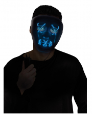Leuchtende LED Maske Blau - Weiß 