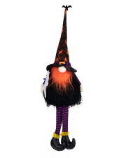 Leuchtender Halloween Gnom Kantenhocker mit Geist 75cm 