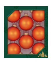Matt orange Halloween Weihnachtskugeln Ø6,5cm 8 Stück 
