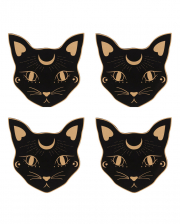 Mystic Cat Face Coasters Set Of 4 