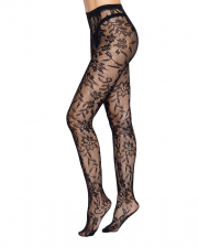 Fishnet Tights With Floral Motif 