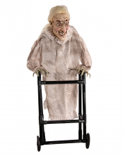 Old Granny mit Rollator - Bewegung, Light & Sound 72cm 