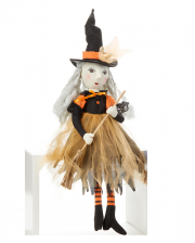 Orange Halloween Hexe Kantenhocker Figur 50cm 