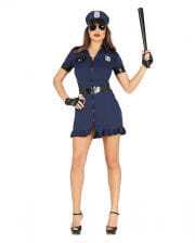 Polizistin Kostüm schwarz-blau 