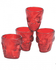 Rote Totenkopf Schnapsgläser 4 St.