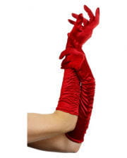 Elbow length gloves red 