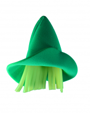 Grüner Elfen Schaumstoff Hut mit gelben Haaren 