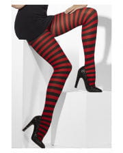 Striped tights Red & Black 