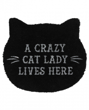 Schwarze Cat Lady Fußmatte in Katzenform 