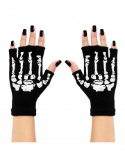 Fingerless Gloves With Skeleton Motif