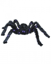 Schwarze Haarige Spinne mit LED Beleuchtung 65cm 