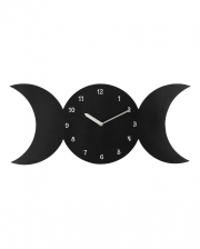 Black Triple Moon Wall Clock 