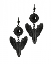 Schwarzer Gothic Engel mit Flügel Ohrringe 