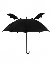 Schwarzer Regenschirm mit Fledermausflügel 