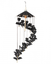 Schwarzes Fledermaus Mobile aus Naturpapier 65cm 
