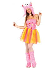 Sexy Pink Furry Monster Ladies Costume 