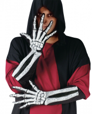 Skelett 3D Handschuhe weiß 