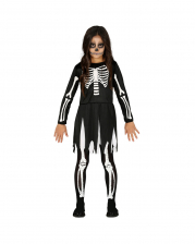 Skelett Mädchen Halloween Kostüm für Kinder 