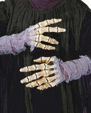 Skelett Reaper Handschuhe mit Fetzenstoff 