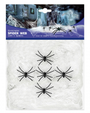Künstliche Spinnweben mit 5 Spinnen 100 g 