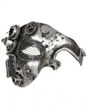 Steampunk Phantom Maske Silber 