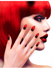 Stileto Fingernails Black / Red 12 Pcs. 