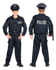 Streifenpolizist Kostüm für Kinder Blau 