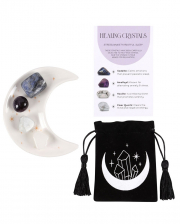 Stress Relief Crystal Set With Crescent Moon Bowl 