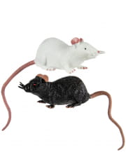 Stretch Ratte 23 cm - Schwarz / Weiß 