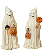 Cute Ghost With Trick Or Treat Basket 24cm 