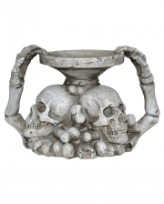 Totenkopf Kerzenständer mit Knochenarm 18cm 