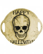 Totenkopf Halloween Tablett mit Griffen 30cm 