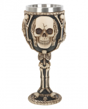 Skull Goblet With 3 Skulls & Bones As Motif 19cm 